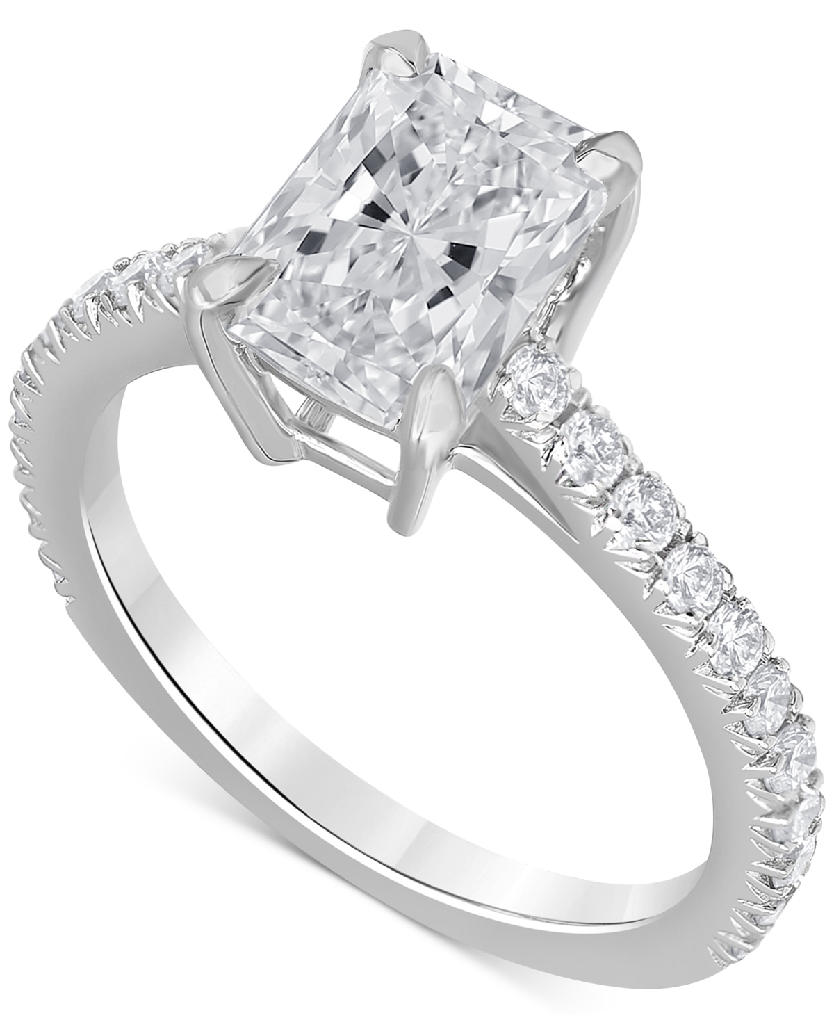 Badgley Mischka Certified Lab-Grown Diamond Radiant-Cut Engagement Ring (2-1/2 ct. t.w.) in 14k White Gold
