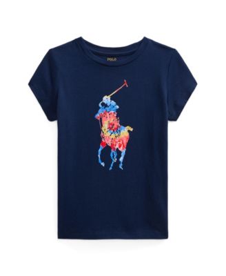 폴로 랄프로렌 여아용 반팔티 Polo Ralph Lauren Toddler Girls Big Pony Jersey T-shirt,Newport Navy