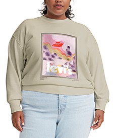 Trendy Plus Size Spacey Landscape Graphic Standard Sweatshirt