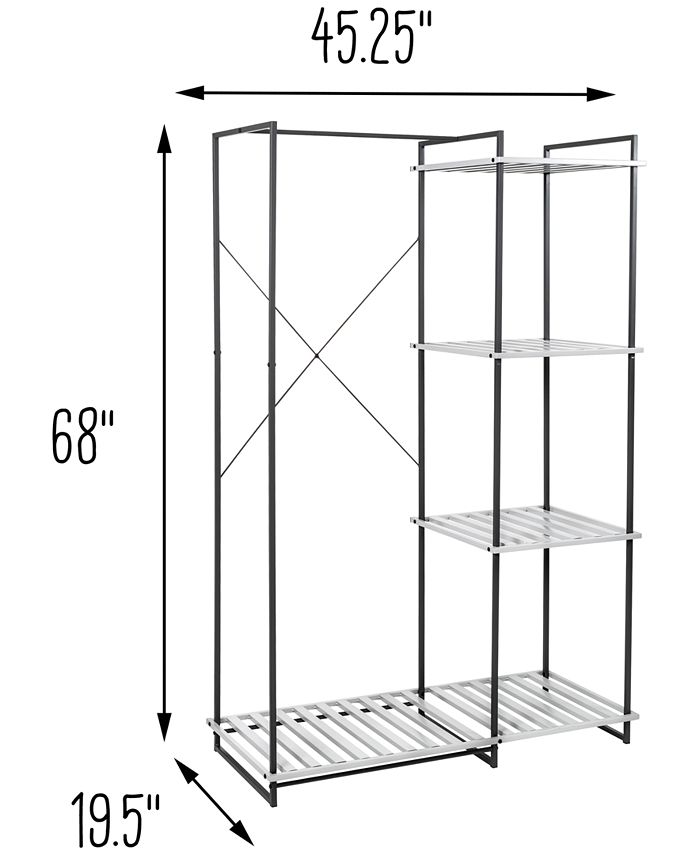 Honey Can Do Freestanding Metal Open Closet Wardrobe Macy's