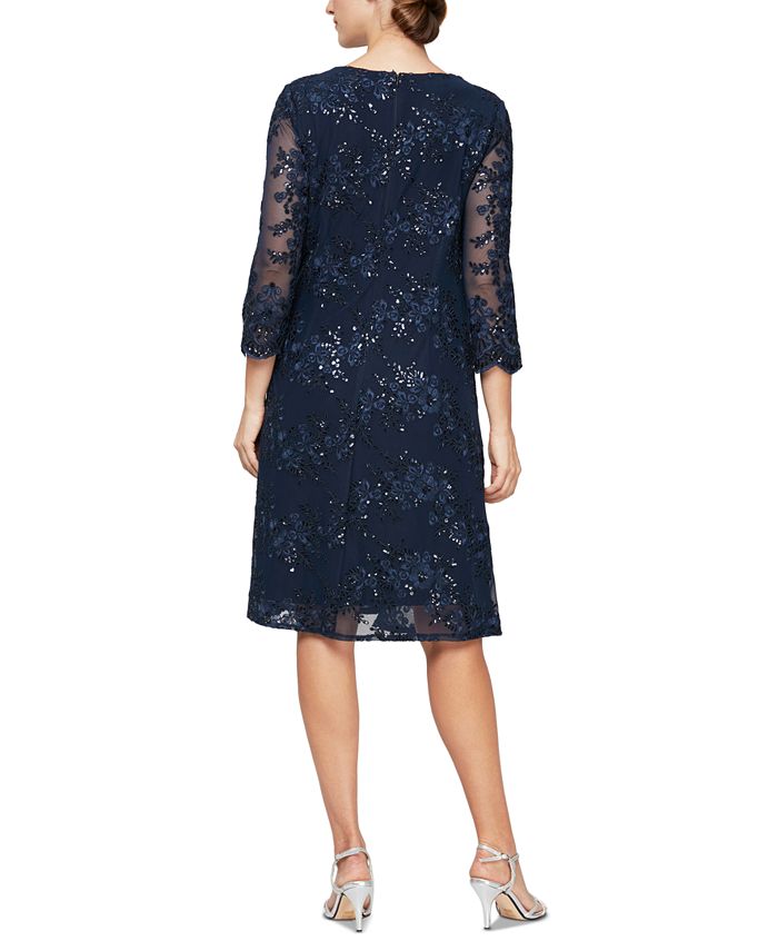 Alex Evenings Embellished Layered-Look Dress - Macy's