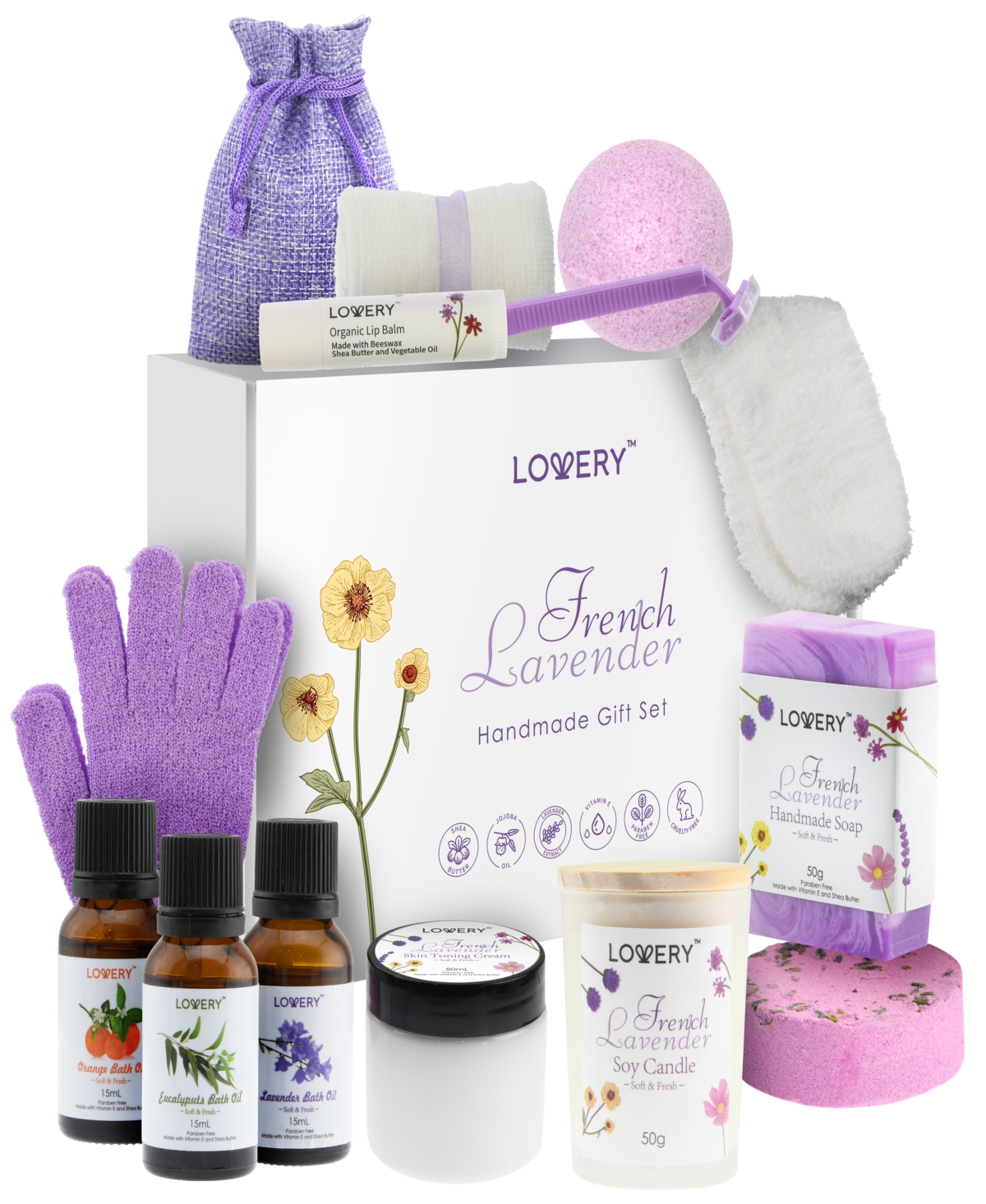 17-Pc. French Lavender Relaxation Spa Bath & Body Gift Set