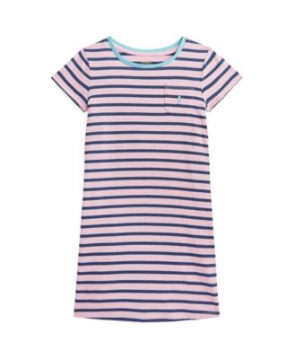폴로 랄프로렌 걸즈 원피스 Polo Ralph Lauren Big Girls Striped Jersey T-shirt Dress,카멜 Carmel Pink