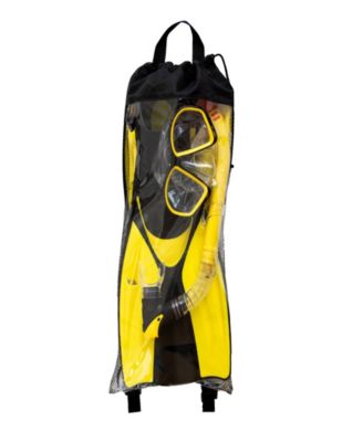 Swimline - Thermotech Mesh Bag Snorkeling Set, Fin Size 9-11
