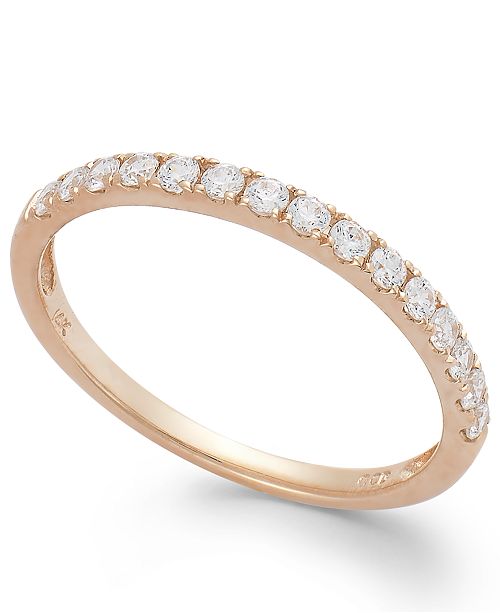 Macy S Arabella 14k Rose Gold Ring Swarovski Zirconia Wedding Band 1 Ct T W Reviews Rings Jewelry Watches Macy S