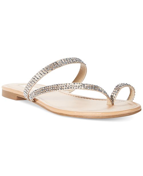 macy's silver flat sandals