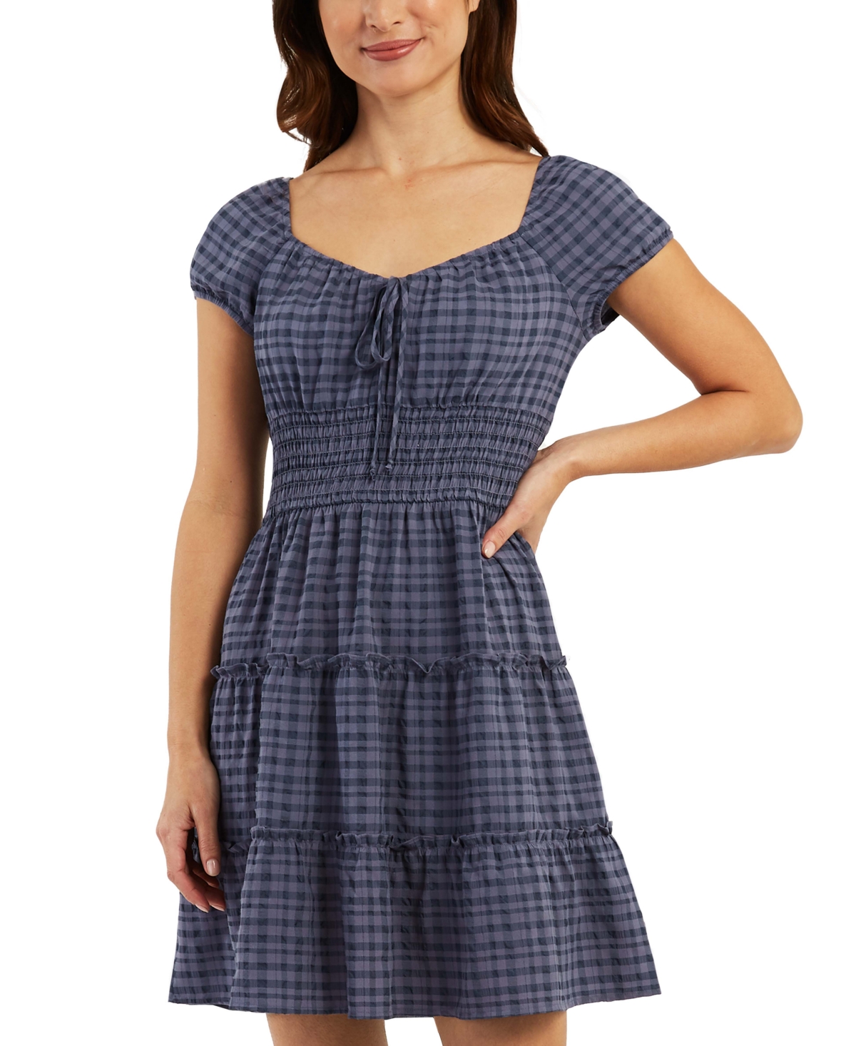 Bcx Juniors' Emma Printed Fit & Flare Dress In Blue ModeSens