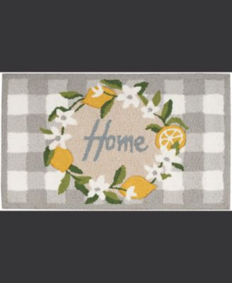 Nourison - Hand Hooked Welcome Gingham Framed Lemons Accent Rug 18x30
