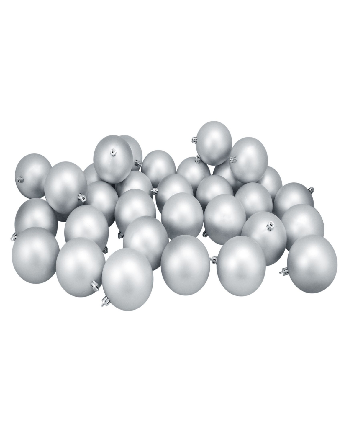 Northlight 3.25" Shatter-resistant Matte Christmas Ball Ornaments, Set Of 32 In Silver-tone