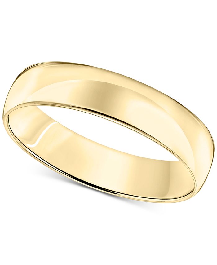 Macy's Men's Comfort Fit Wedding Band (5mm) in 14k Gold or 14k White ...