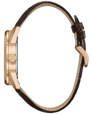 Eco-Drive Men's Brown Leather Strap Watch 42mm