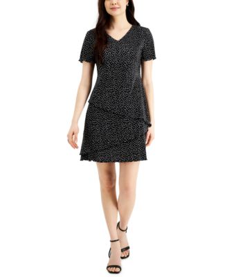 Petite Dot-Print Fit & Flare Dress 