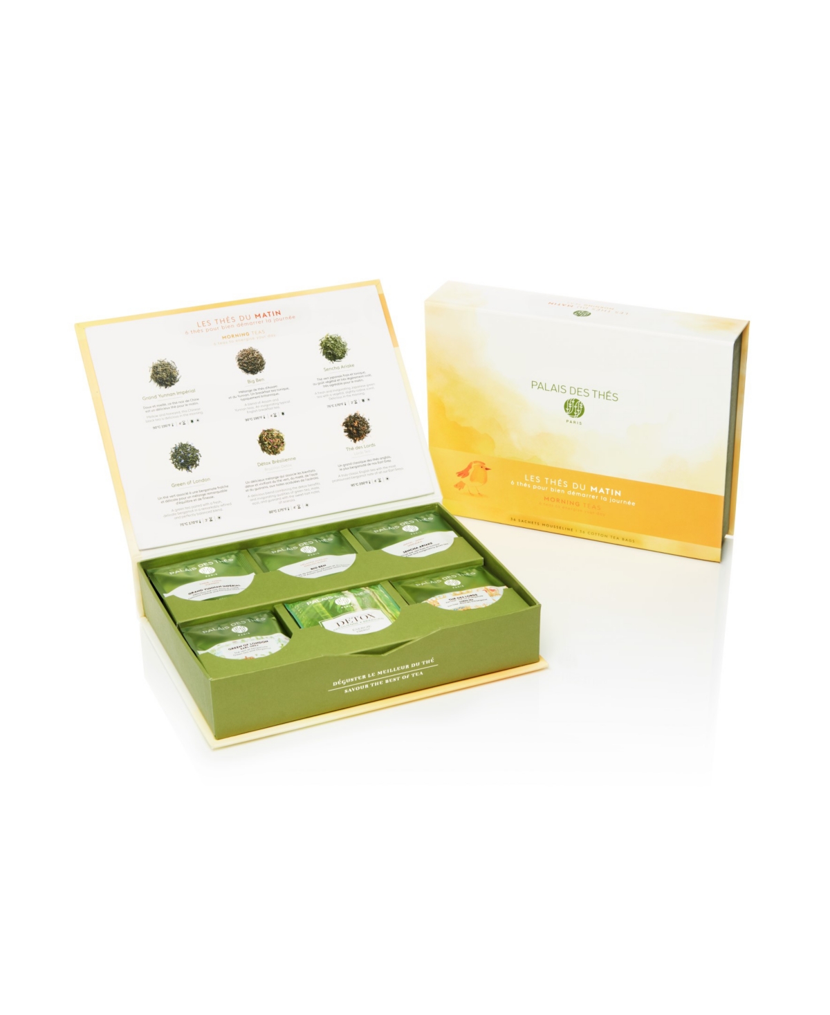 Palais Des Thes Morning Teas Gift Box Set, 36 Piece In Yellow
