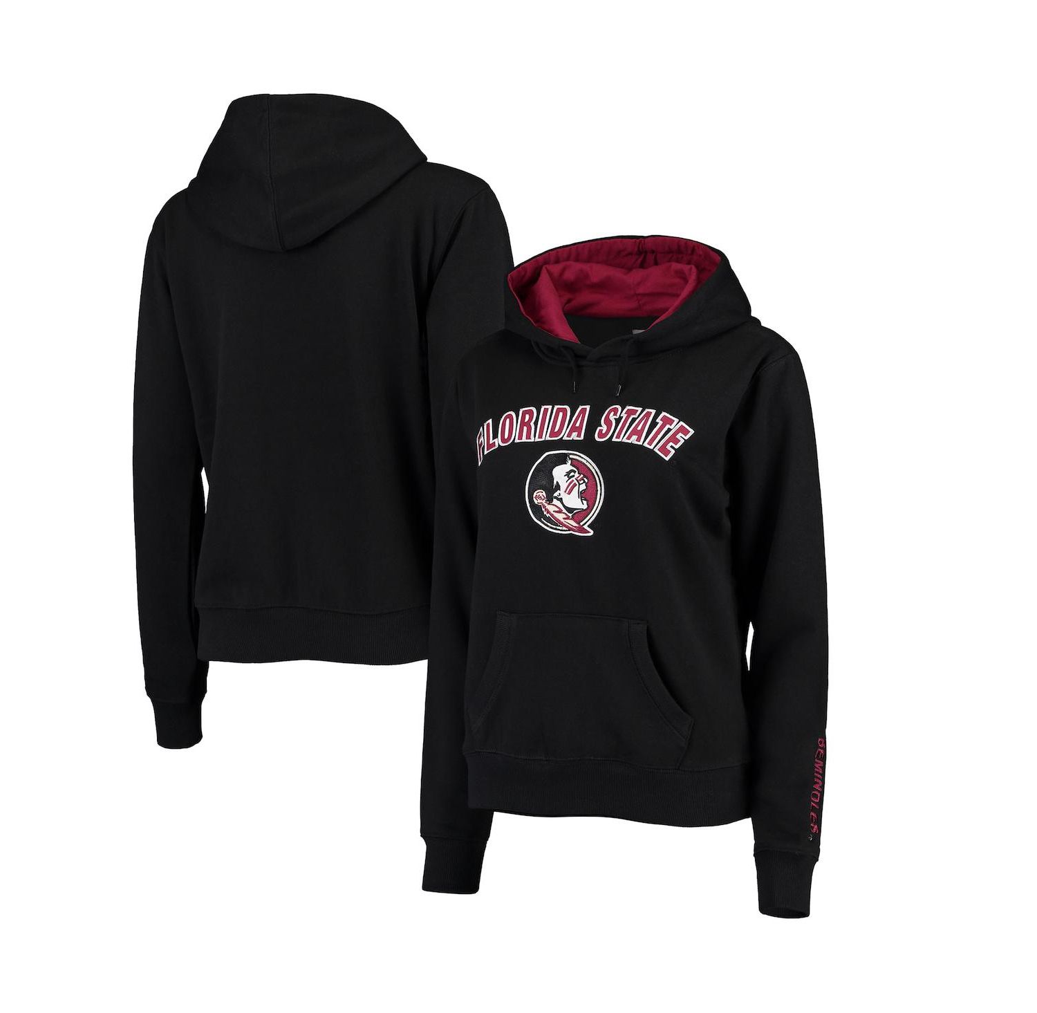 Women's Black Florida State Seminoles Arch & Logo 1 Pullover Hoodie