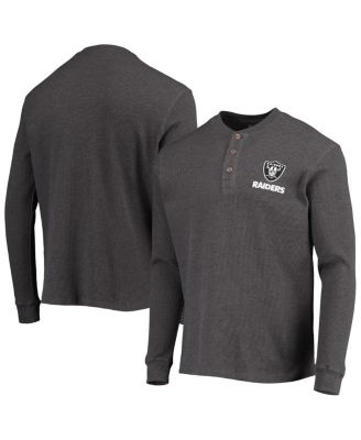 Las Vegas Raiders NFL Mens Team Logo Gray Long Sleeve Henley