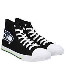 Men's Seattle Seahawks Big Logo High Top Canvas Shoes