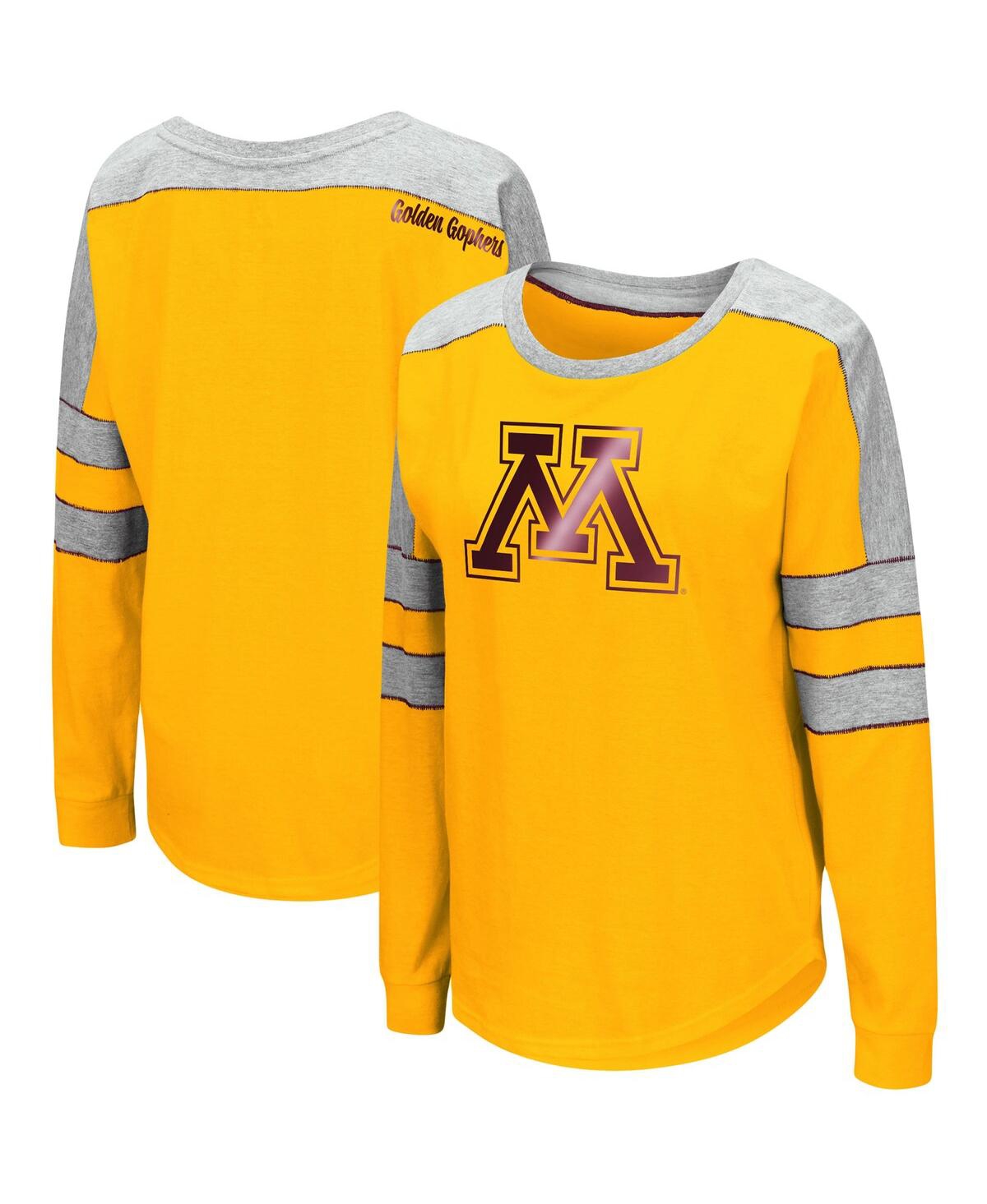 Women's ColosseumMinnesota Golden Gophers Trey Dolman Long Sleeve T-shirt - Gold