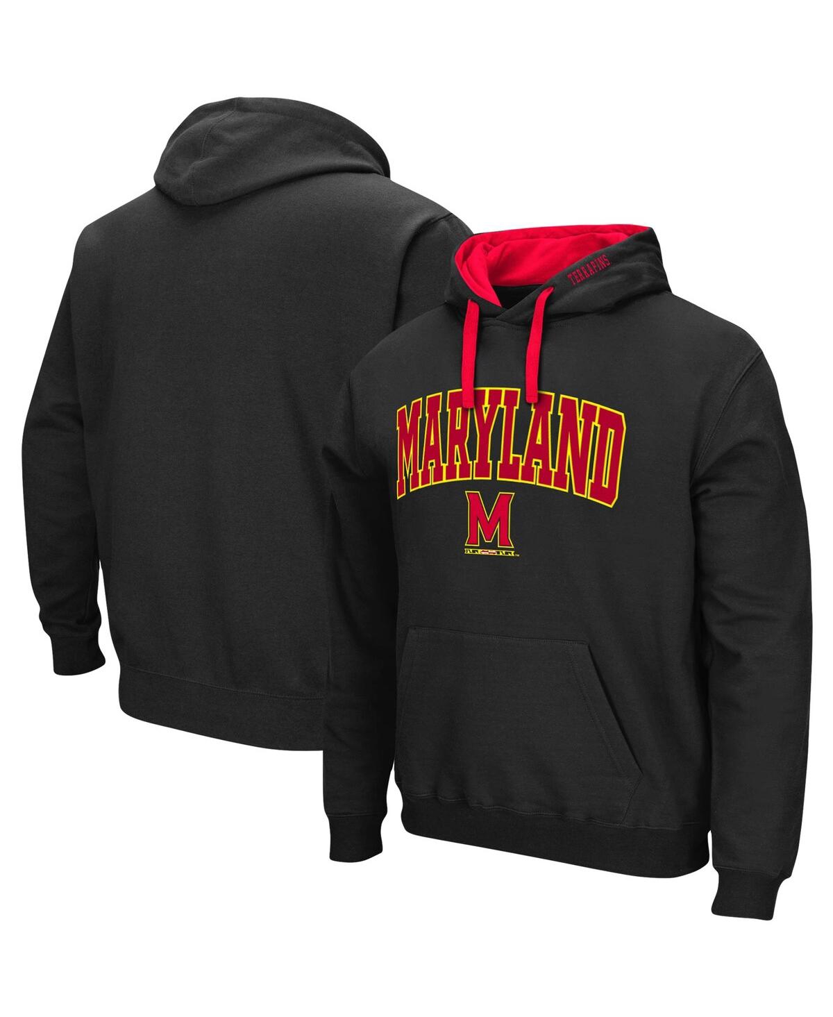 Men's ColosseumMaryland Terrapins Big and Tall Arch & Logo 2.0 Pullover Hoodie - Black