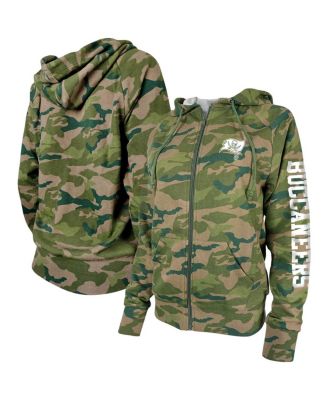 Women's Camo Tampa Bay Buccaneers Raglan Full-Zip Hoodie