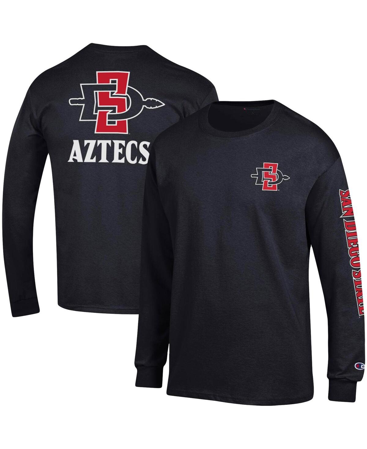 Men's ChampionSan Diego State Aztecs Team Stack Long Sleeve T-shirt - Black