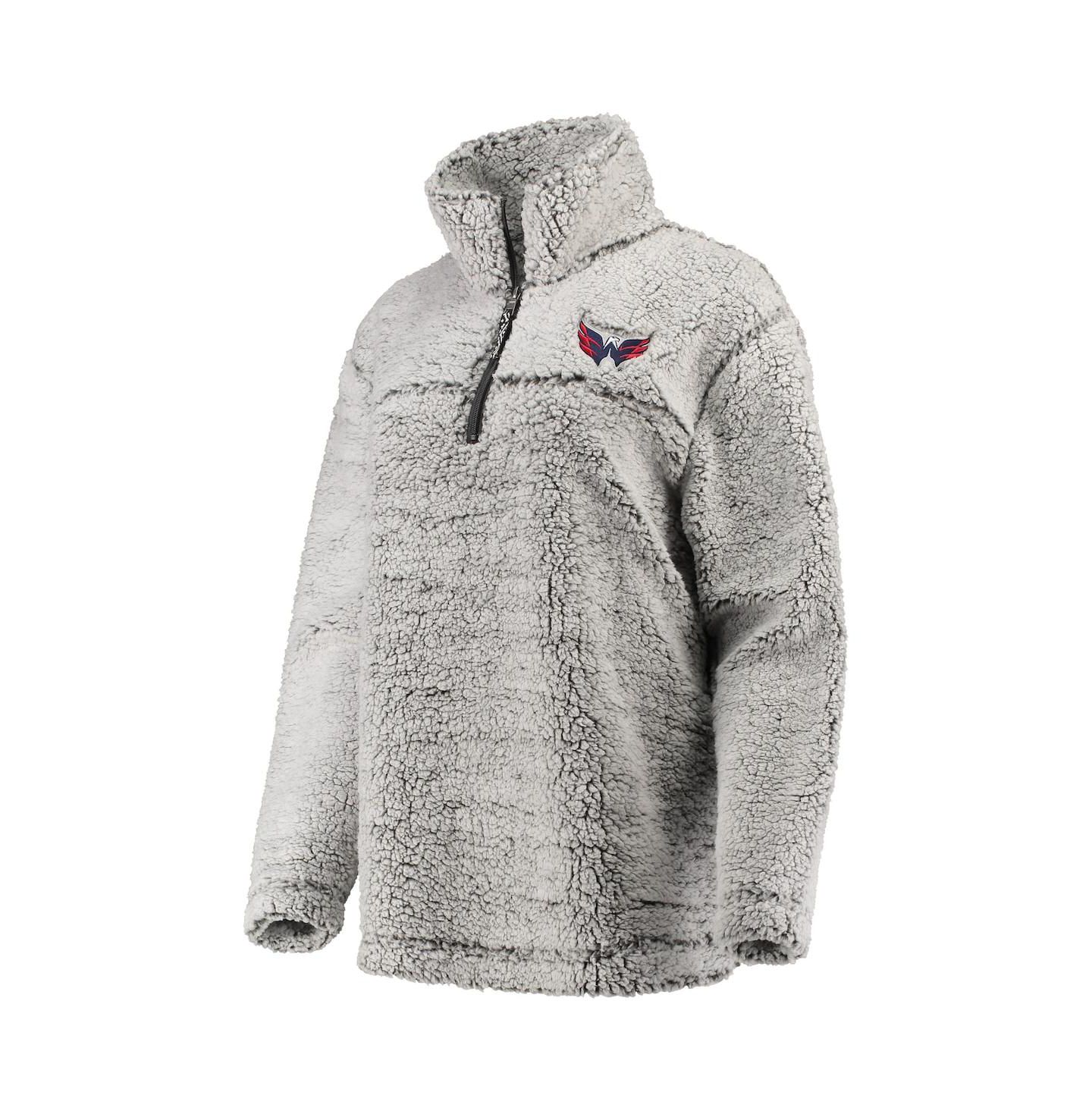 Женская куртка G-III 4Her by Carl Banks Gray Washington Capitals Sherpa Quarter-Zip Pullover — фото 3