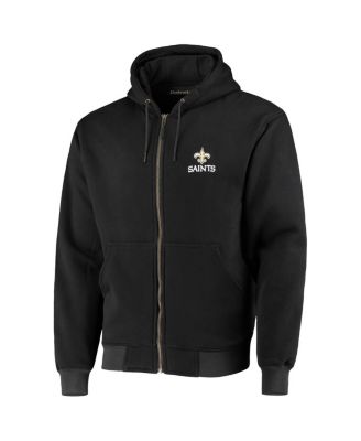 Men's Black New Orleans Saints Craftsman Thermal-Lined Full-Zip Hoodie