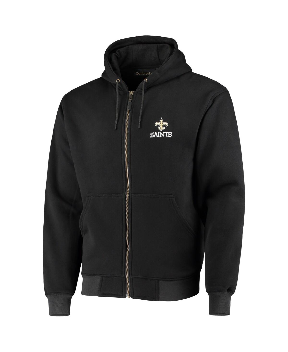 Shop Dunbrooke Men's  Black New Orleans Saints Craftsman Thermal-lined Full-zip Hoodie