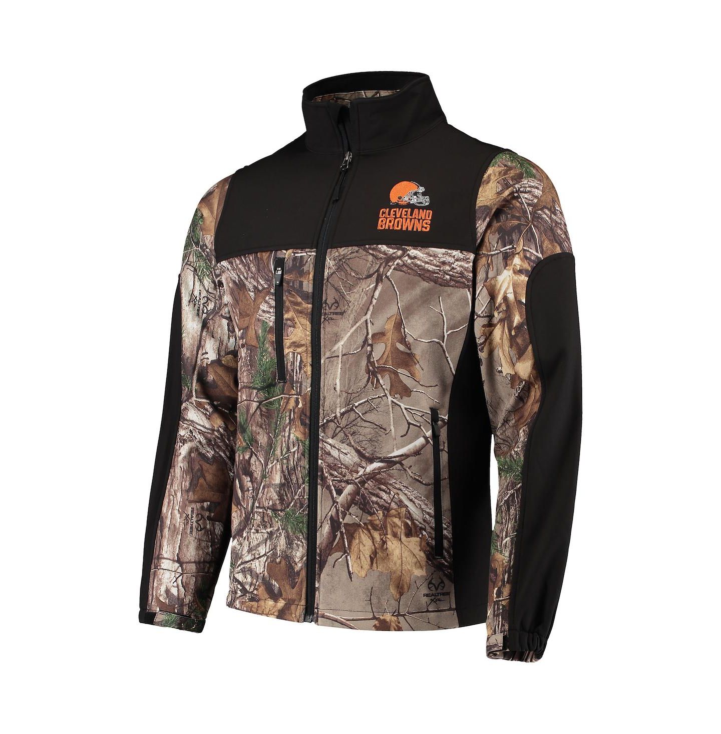 Мужская куртка Dunbrooke Realtree Camo and Black Cleveland Browns Circle Hunter Softshell Full-Zip — фото 3