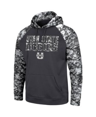 Men's Charcoal Utah State Aggies OHT Military-Inspired Appreciation Digital Camo Pullover Hoodie