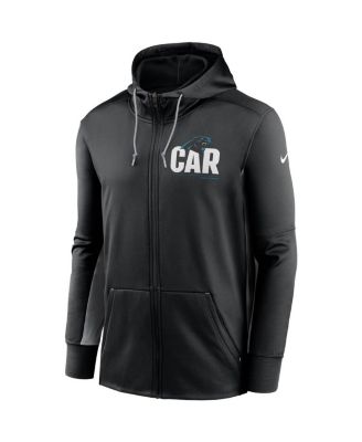 Men's Black and Gray Carolina Panthers Mascot Performance Full-Zip Hoodie