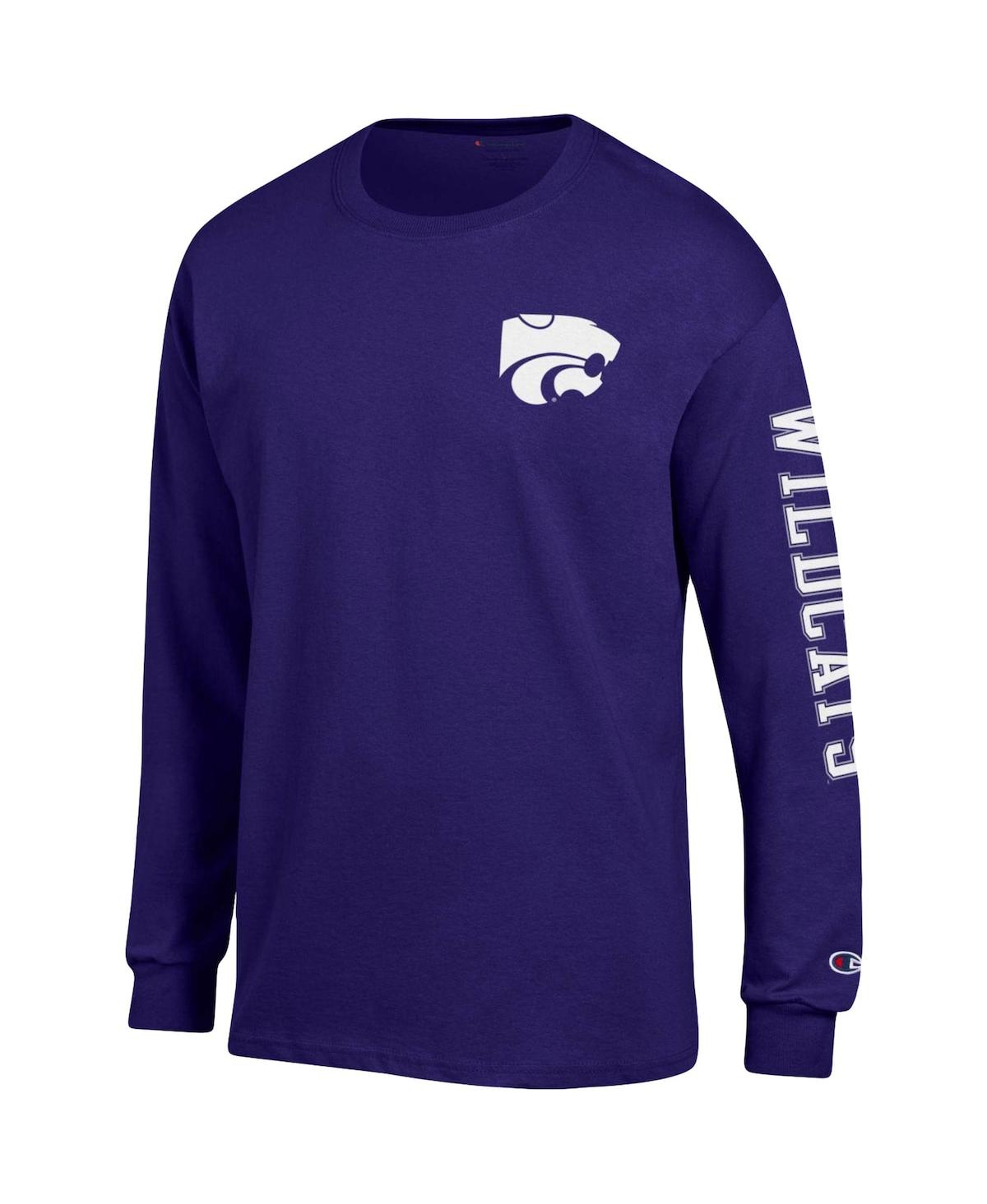 Men's ChampionKansas State Wildcats Team Stack Long Sleeve T-shirt - Purple