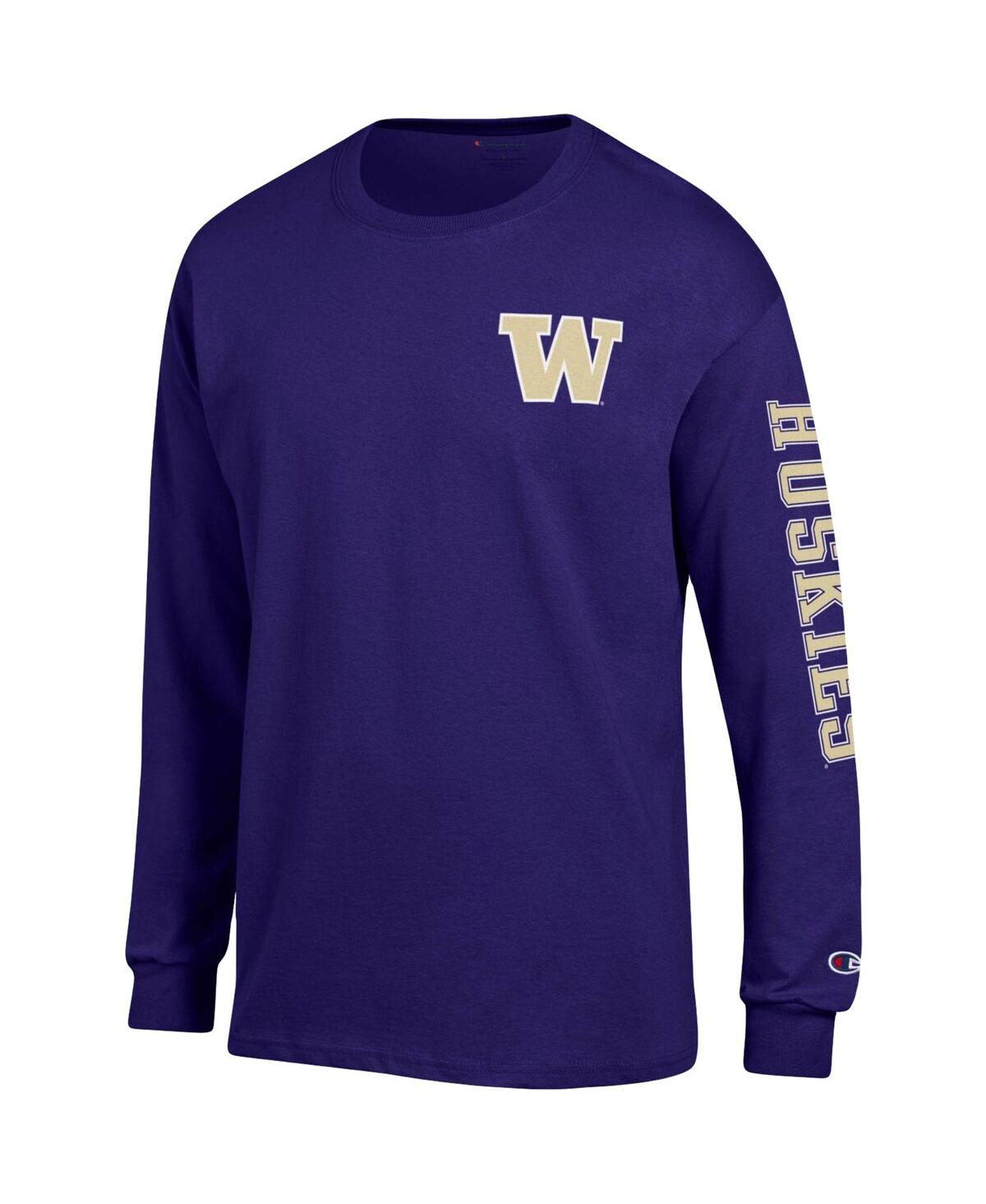 Men's ChampionWashington Huskies Team Stack Long Sleeve T-shirt - Purple