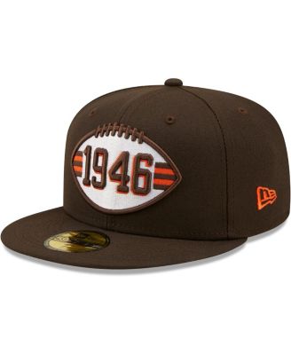 New Era Men's Brown Cleveland Browns 1946 Jersey Stripe 59Fifty Fitted ...