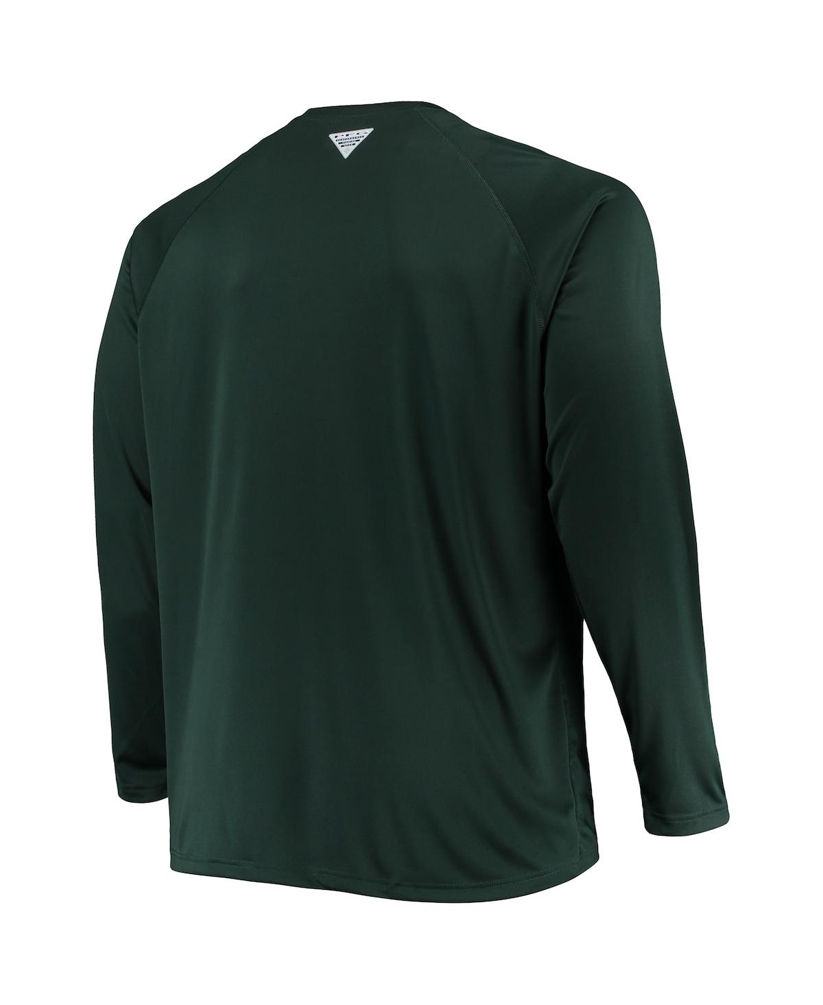 Men's ColumbiaMichigan State Spartans Big and Tall Terminal Tackle Omni-Shade Long Sleeve Raglan T-shirt - Green