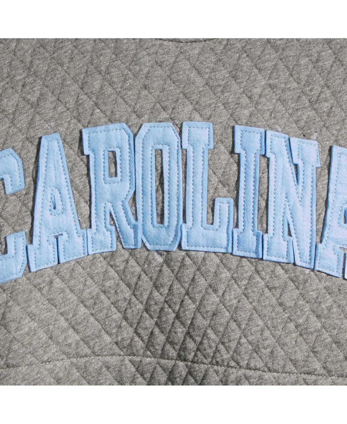 Women's PressboxNorth Carolina Tar Heels Moose Applique Quilted Crewneck Sweatshirt - Heathered Gray