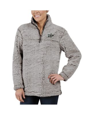 Women's Gray Dallas Stars Sherpa Quarter-Zip Pullover Jacket