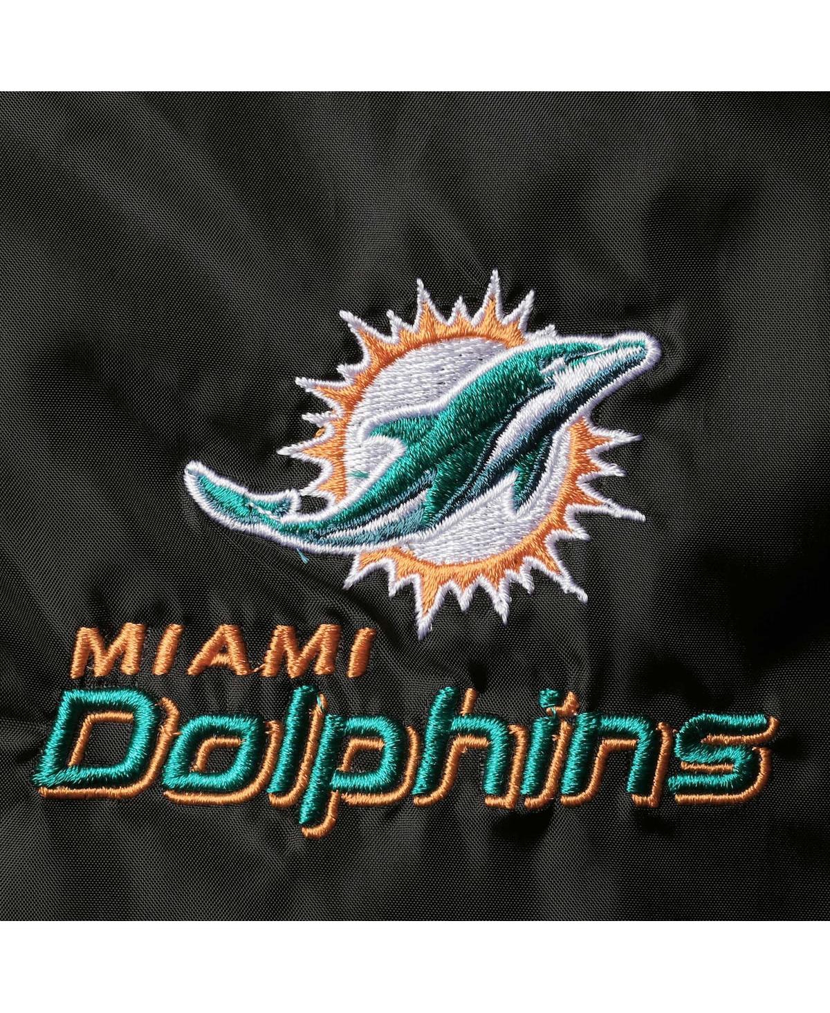Dunbrooke Black Miami Dolphins Coaches Classic Raglan Full-snap Windbreaker Jacket In Black