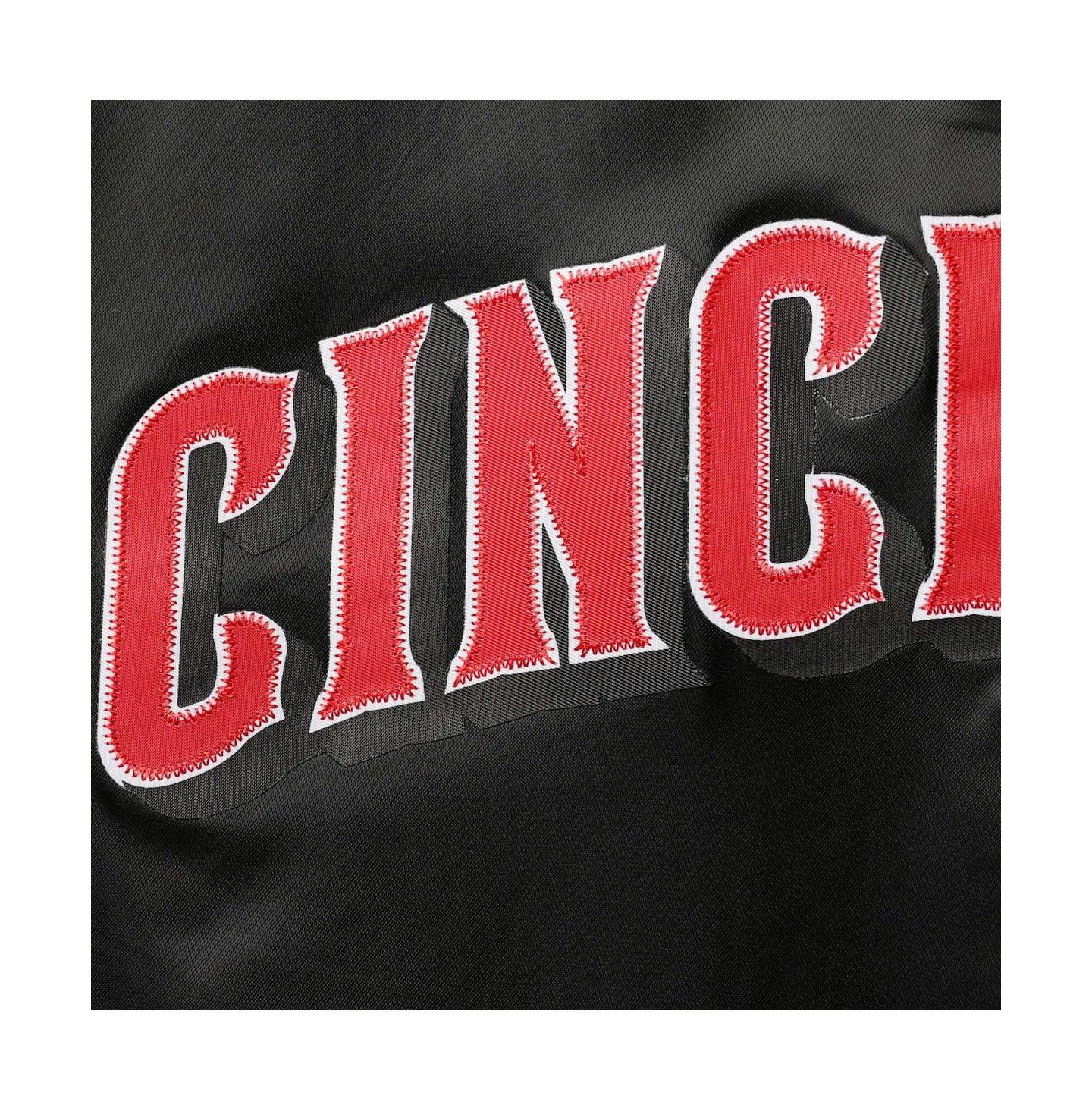 Мужская куртка Pro Standard Black Cincinnati Reds Wordmark Satin Full-Snap — фото 5
