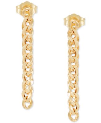 Chain Link Front to Back Drop Earrings in 10k Gold