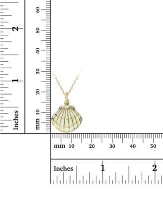 Enamel Shell 18" Pendant Necklace in 14k Gold