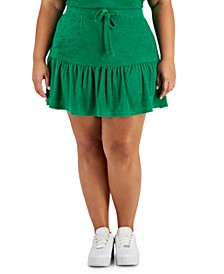 Trendy Plus Size Terry Ruffled Mini Skirt 