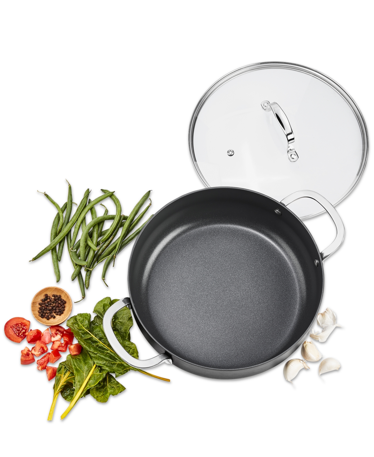 Shop The Cellar Hard-anodized Aluminum 5-qt. Covered Everyday Pan, Created For Macy's