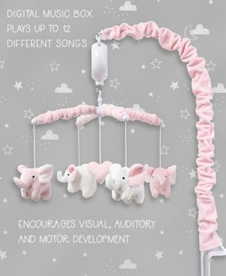 Baby Crib Mobile for Girls, Pink Elephant, Musical