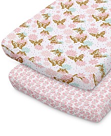 Butterfly and Ditsy Floral Changing Pad Covers, Pack of 2