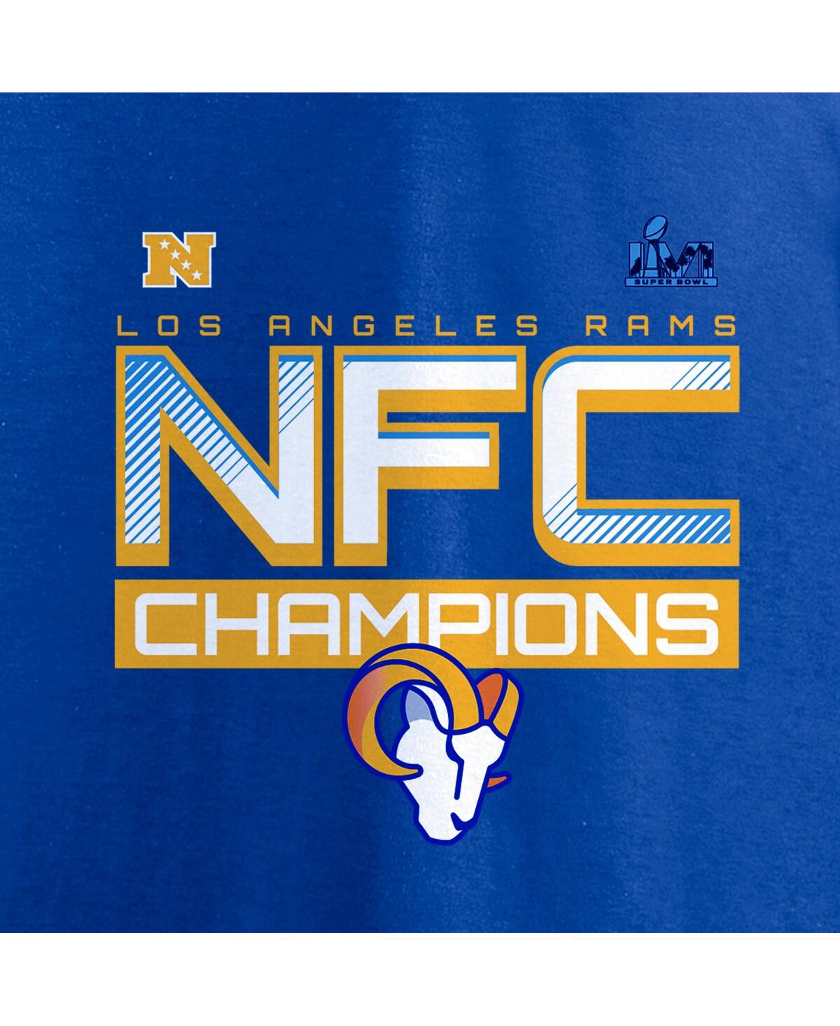 Men's FanaticsLos Angeles Rams 2021 Nfc Champions Big and Tall Iconic Slant T-shirt - Royal