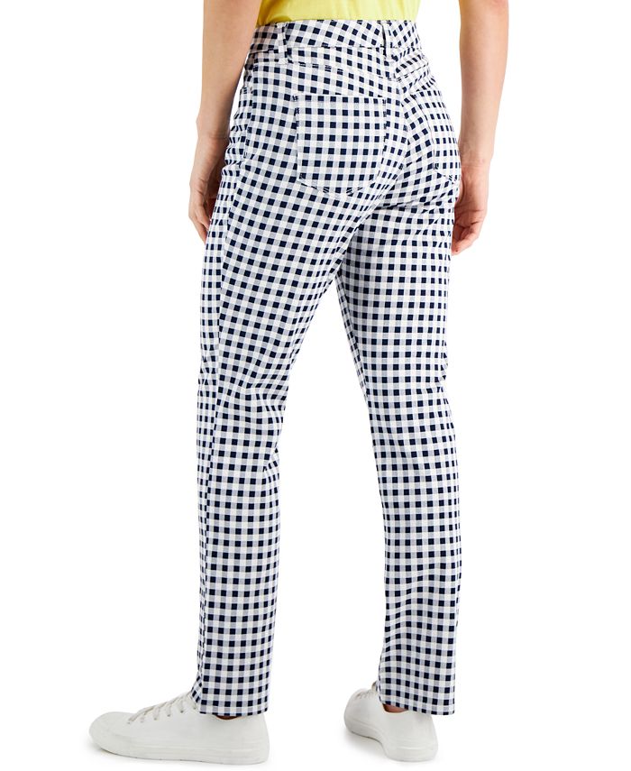 Charter Club Petite Lexington GinghamPrint StraightLeg Jeans, Created for Macy's & Reviews