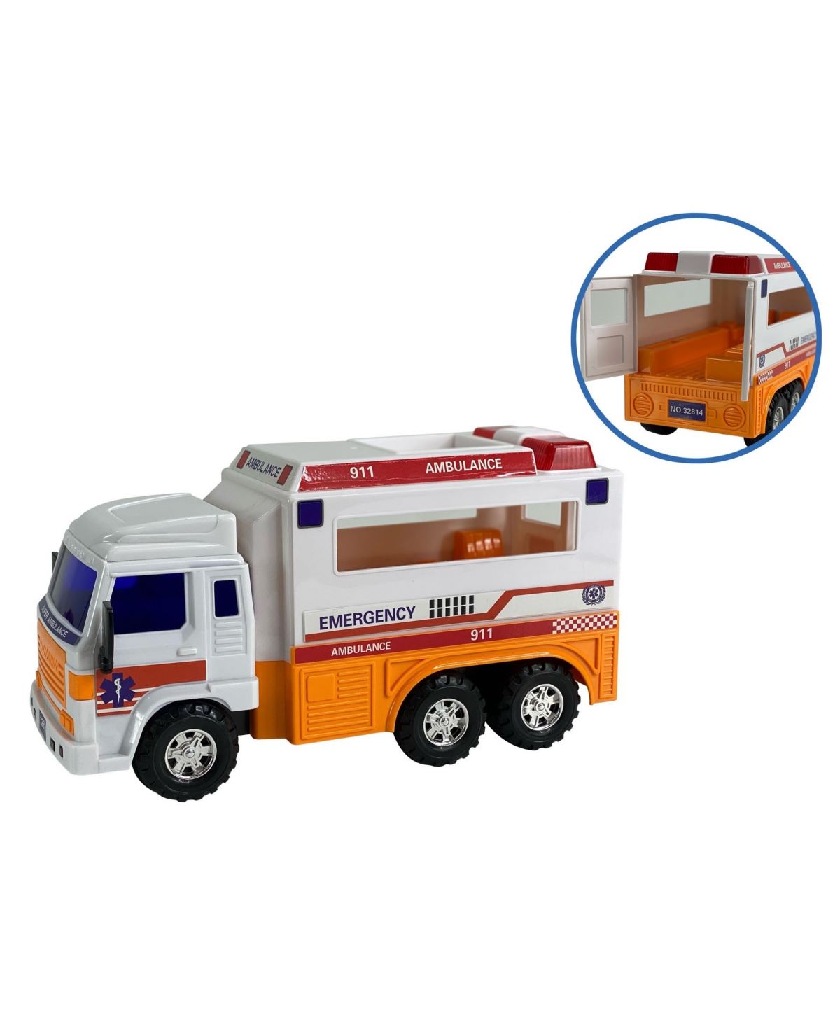 Big Daddy Medium Duty Emergency Medical Technicians Paramedic Rescuing Ambulance Play Toy Truck In Multi Colored Plastic