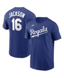 Royals Bo Jackson Signature Jersey T-Shirt from Homage. | Royal Blue | Vintage Apparel from Homage.