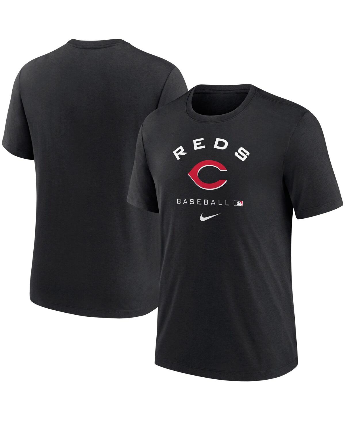 Shop Nike Men's  Black Cincinnati Reds Authentic Collection Tri-blend Performance T-shirt
