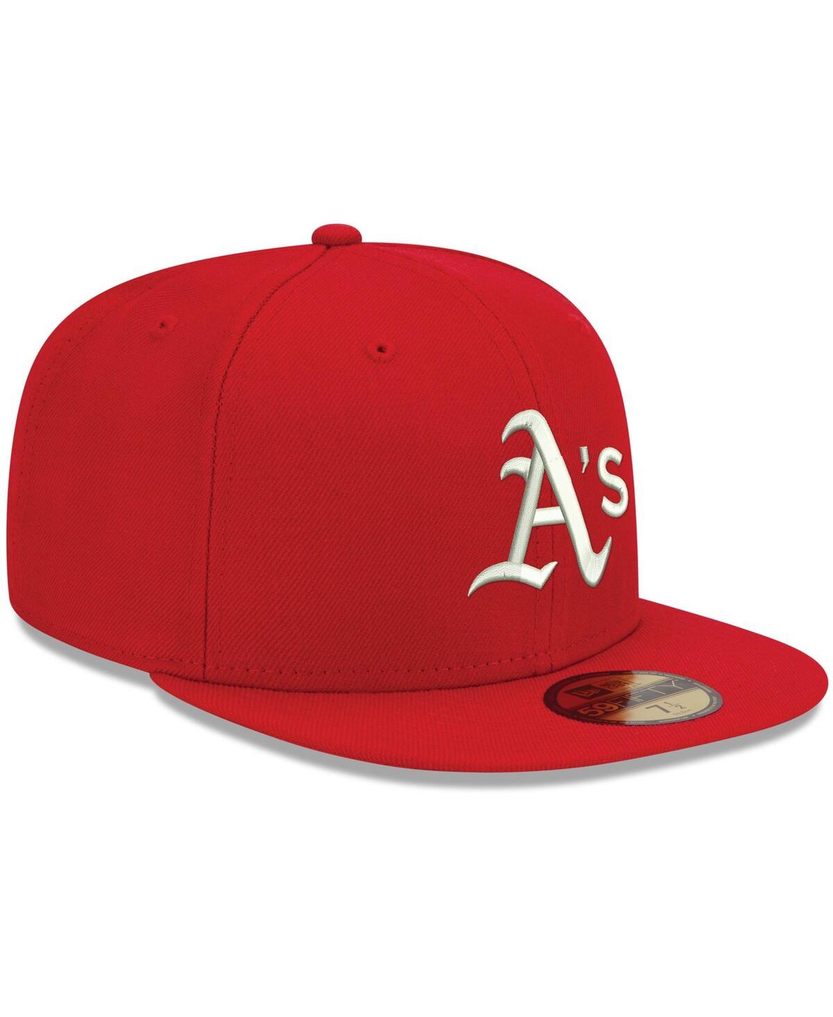 Men's New EraOakland Athletics Logo White 59FIFTY Fitted Hat - Red